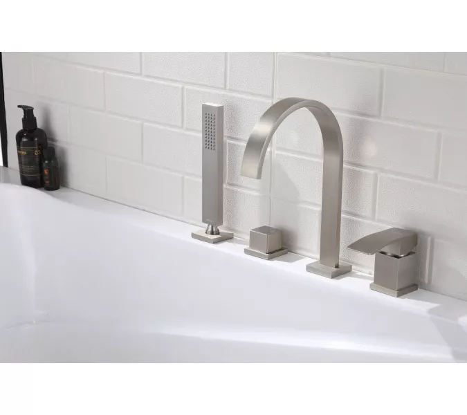 Смеситель ABBER Wasserfall AF8613SP на борт ванны, сатин, Выбрать цвет: Сатин, изображение 2