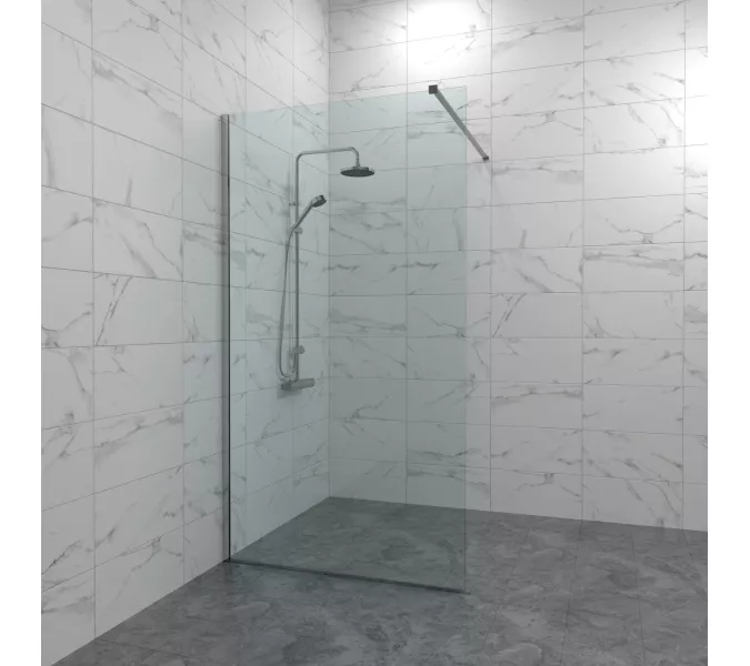 Душевая перегородка Triton Плано 80/100 Хром, Цвет профиля: Хром, Выбрать размер: 80