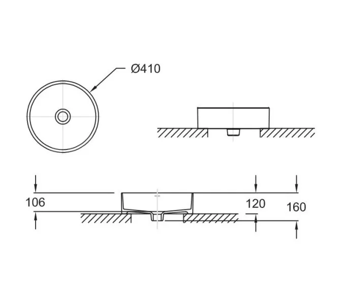 Раковина накладная ABBER Bequem AC2118 белая, изображение 3