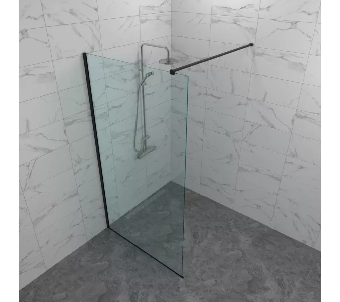 Душевая перегородка Triton Плано 80/100 Блэк, Цвет профиля: Черный, Выбрать размер: 100, изображение 2