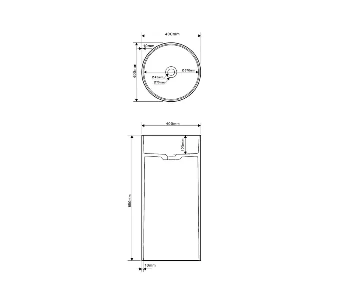 Раковина отдельностоящая ABBER Stein AS2516 белая матовая, изображение 8
