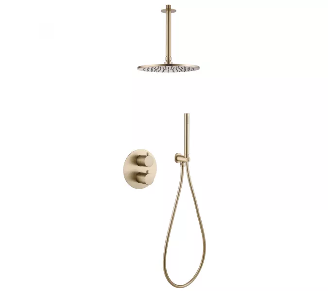 Душевая система ABBER Wasser Kreis AF8121G скрытого монтажа без излива, золото матовое, Выбрать цвет: Золото матовое