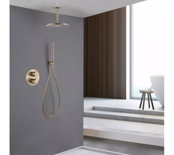 Душевая система ABBER Wasser Kreis AF8121G скрытого монтажа без излива, золото матовое, Выбрать цвет: Золото матовое, изображение 2