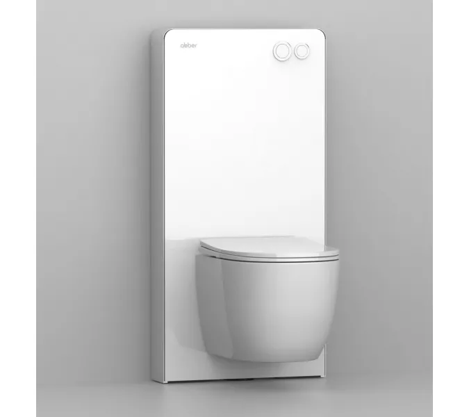 Инсталляционный модуль внешнего монтажа ABBER AC0107MW для подвесного унитаза, белый, изображение 2