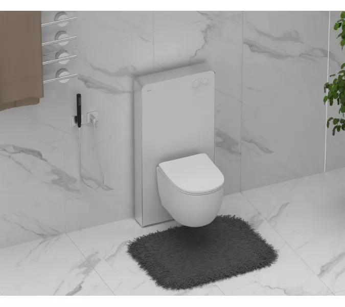 Инсталляционный модуль внешнего монтажа ABBER AC0107MW для подвесного унитаза, белый, изображение 3