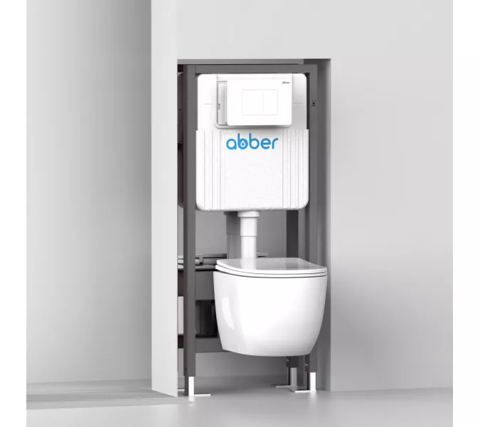 Инсталляция двойная самонесущая ABBER AC0106 для двух подвесных унитазов, изображение 3