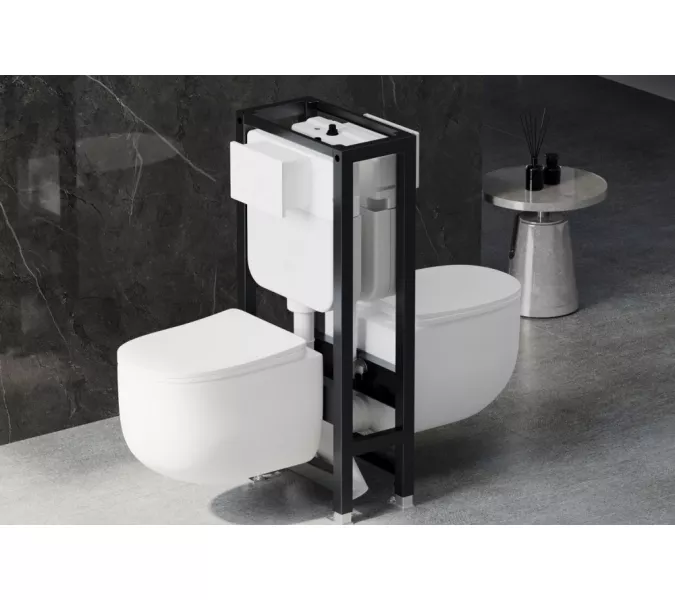 Инсталляция двойная самонесущая ABBER AC0106 для двух подвесных унитазов, изображение 2