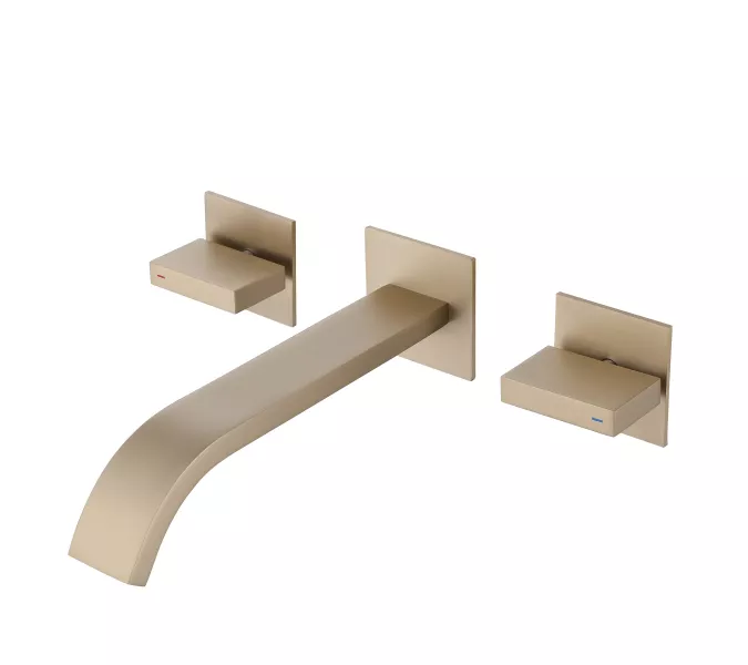 Смеситель ABBER Wasserfall AF8612G для раковины скрытого монтажа, золото матовое, Выбрать цвет: Золото матовое