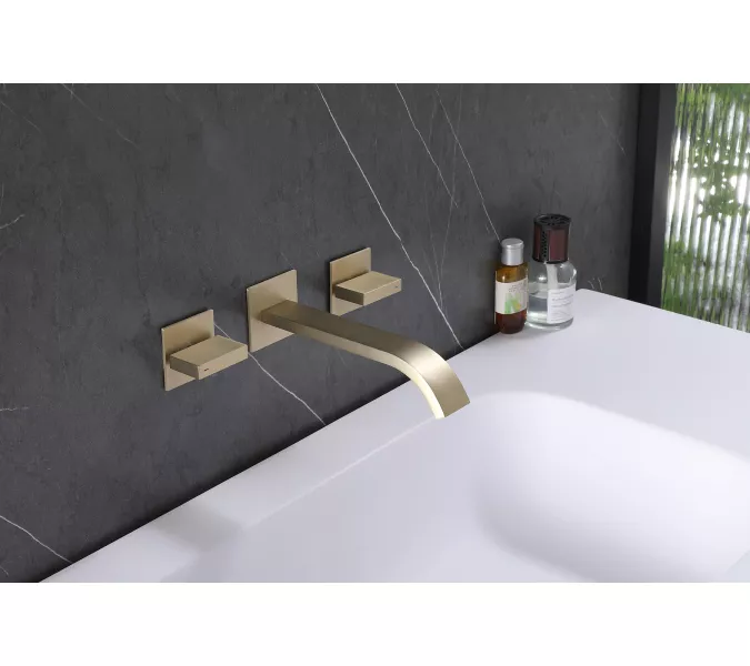 Смеситель ABBER Wasserfall AF8612G для раковины скрытого монтажа, золото матовое, Выбрать цвет: Золото матовое, изображение 2