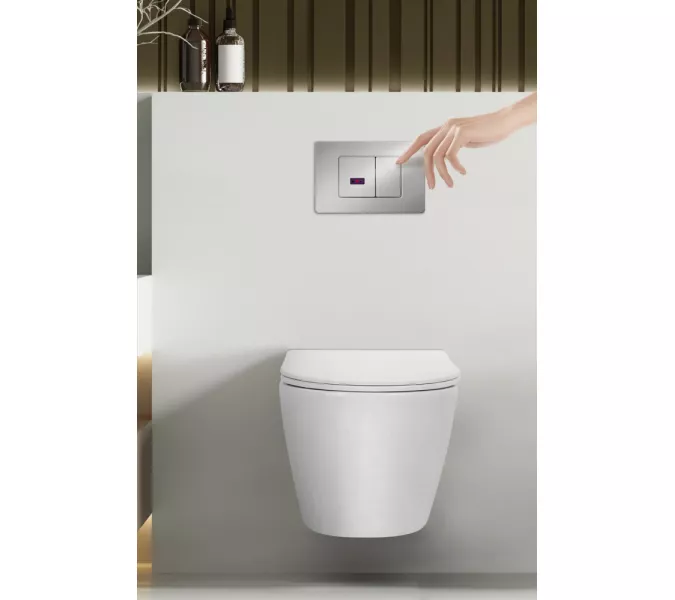 Кнопка смыва сенсорная ABBER AC0122S хром глянцевый, Выбрать цвет: Хром, изображение 2