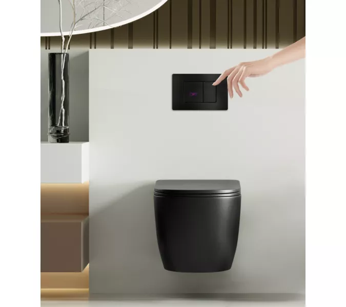 Кнопка смыва сенсорная ABBER AC0122SMB черная матовая, Выбрать цвет: Черный матовый, изображение 2