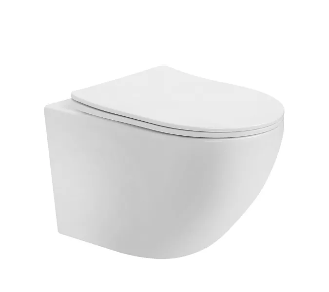 Комплект подвесной унитаз ABBER Bequem AC1100T белый с инсталляцией AC0105 и кнопкой матовый хром, Цвет кнопки: Матовый хром, Выбрать цвет: Белый, Внешний вид: квадратная кнопка, изображение 5