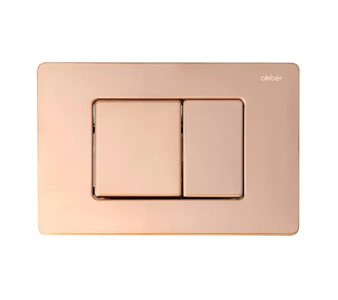 Комплект подвесной унитаз ABBER Rechteck AC1201 белый с инсталляцией AC0105 и кнопкой золото розовое, Цвет кнопки: Золото, Выбрать цвет: Белый, Внешний вид: квадратная кнопка, изображение 3