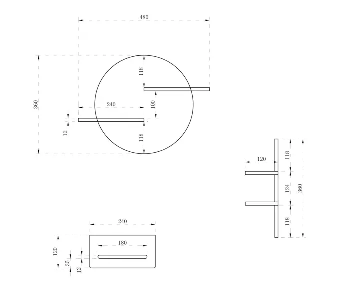 Полочка для ванной комнаты ABBER Stein AS1656 белая матовая, изображение 3