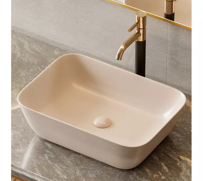 Раковина накладная ABBER Rechteck AC2200MBE светло-бежевая матовая, Выбрать цвет: Светло-бежевый матовый, изображение 5