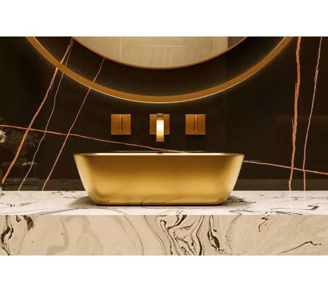 Раковина накладная ABBER Rechteck AC2200MMG золото матовое, Выбрать цвет: Золото матовое, изображение 3