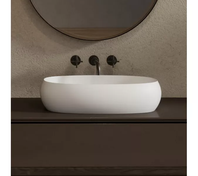 Раковина накладная ABBER Stein AS2632 белая матовая