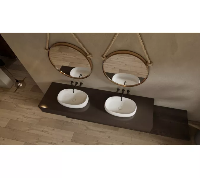 Раковина накладная ABBER Stein AS2632 белая матовая, изображение 2