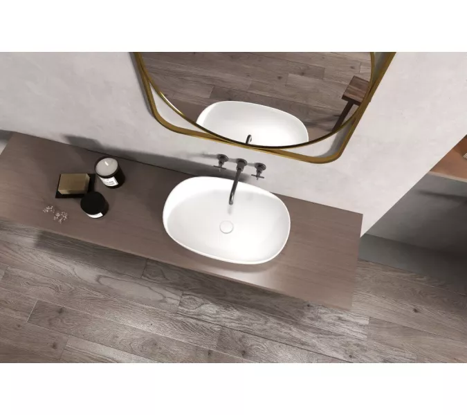 Раковина накладная ABBER Stein AS2633 белая матовая, изображение 2