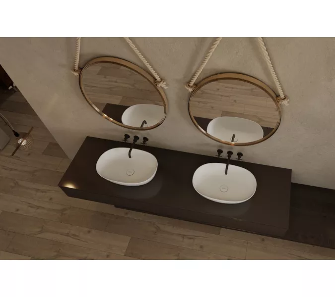 Раковина накладная ABBER Stein AS2636 белая матовая, изображение 4