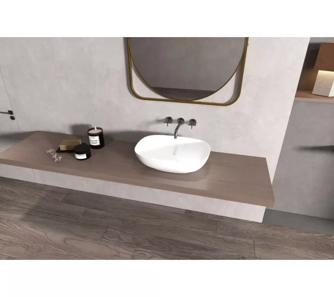 Раковина накладная ABBER Stein AS2637 белая матовая, изображение 2