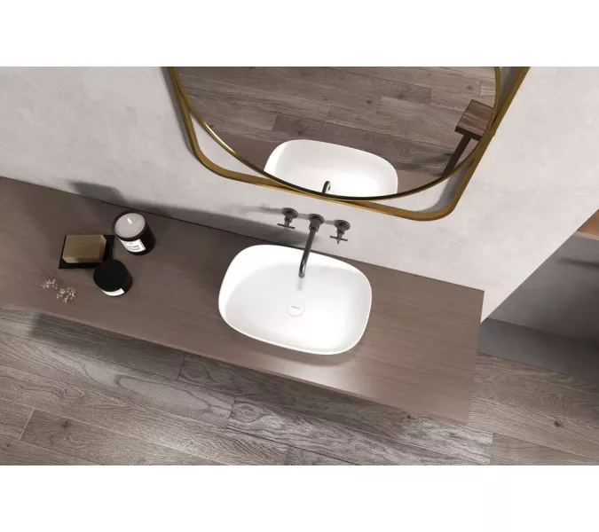 Раковина накладная ABBER Stein AS2637 белая матовая, изображение 4