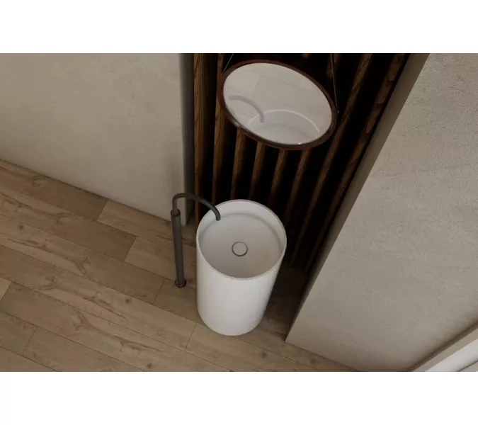 Раковина отдельностоящая ABBER Stein AS2516 белая матовая, изображение 3