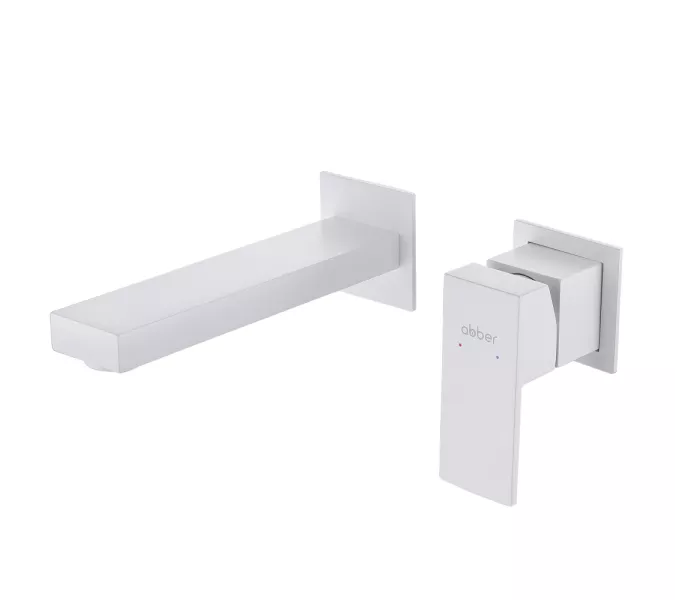 Смеситель ABBER Daheim AF8212W для раковины скрытого монтажа, белый матовый, Выбрать цвет: Белый матовый