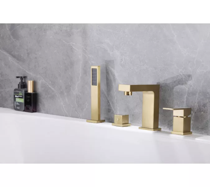 Смеситель ABBER Daheim AF8213G на борт ванны, золото матовое, Выбрать цвет: Золото, изображение 2