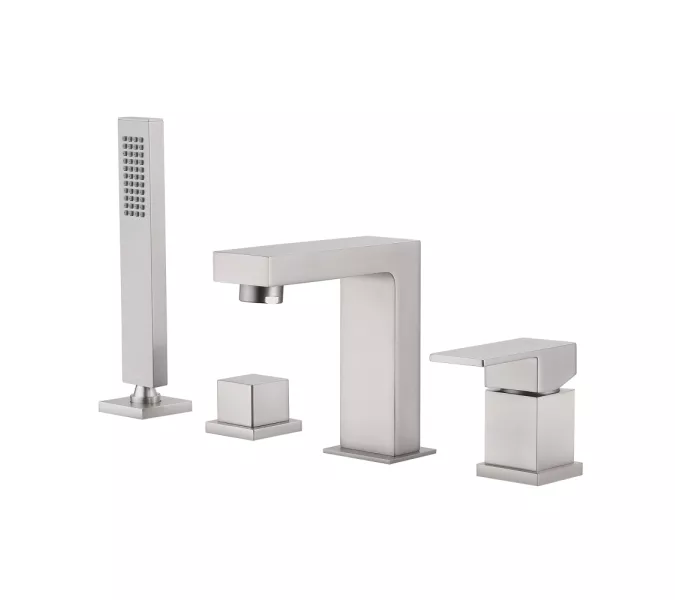 Смеситель ABBER Daheim AF8213SP на борт ванны, сатин, Выбрать цвет: Сатин