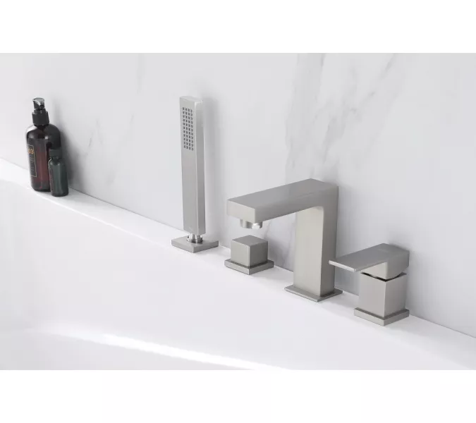 Смеситель ABBER Daheim AF8213SP на борт ванны, сатин, Выбрать цвет: Сатин, изображение 2