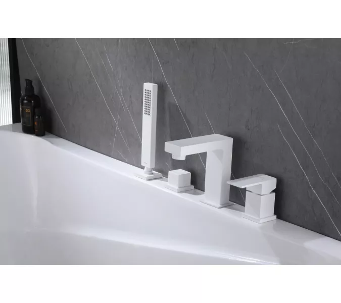 Смеситель ABBER Daheim AF8213W на борт ванны, белый матовый, Выбрать цвет: Белый, изображение 2