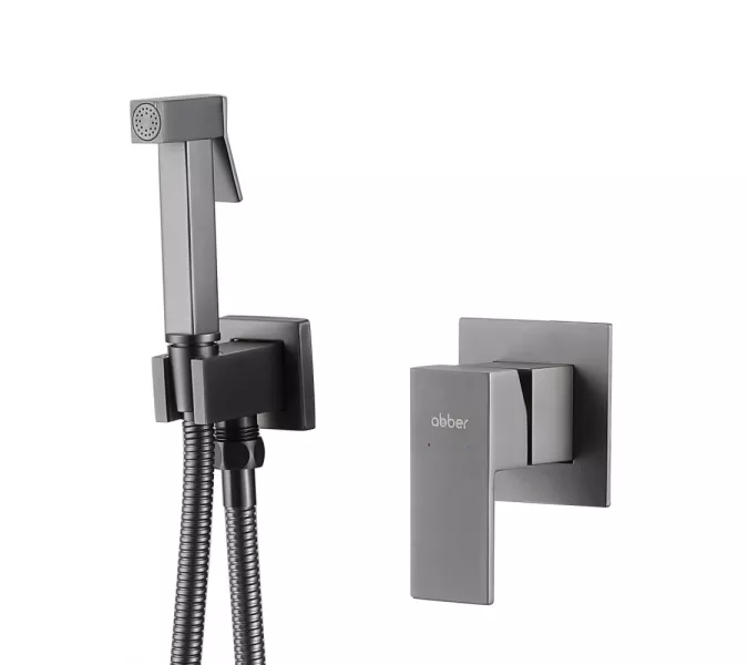 Смеситель ABBER Daheim AF8225NG с гигиеническим душем, никель, Выбрать цвет: Никель