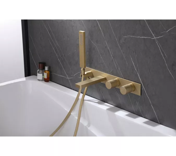 Смеситель ABBER Rund AF8730G для ванны скрытого монтажа, золото матовое, Выбрать цвет: Золото матовое, изображение 3