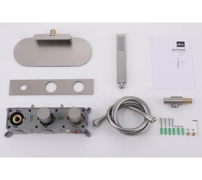 Смеситель ABBER Rund AF8731SP для ванны скрытого монтажа, сатин, Выбрать цвет: Сатин, изображение 3