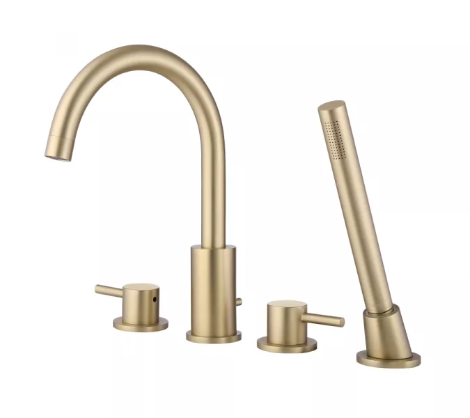 Смеситель ABBER Wasser Kreis AF8113G на борт ванны, золото матовое, Выбрать цвет: Золото