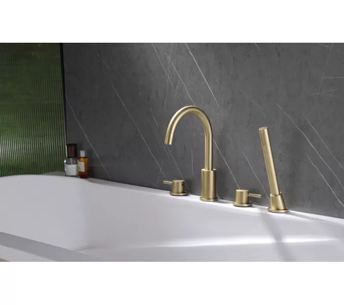 Смеситель ABBER Wasser Kreis AF8113G на борт ванны, золото матовое, Выбрать цвет: Золото, изображение 2