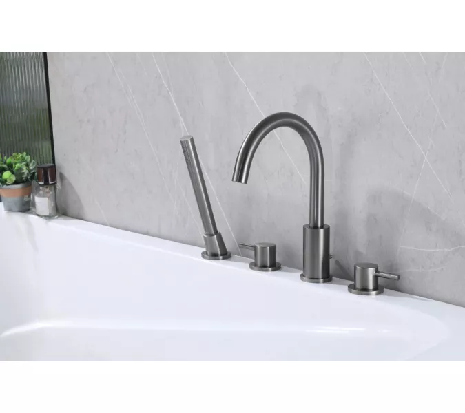 Смеситель ABBER Wasser Kreis AF8113NG на борт ванны, никель, Выбрать цвет: Никель, изображение 2