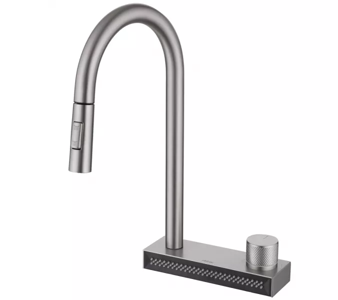 Смеситель ABBER Wasser Kreis AF8114SP для кухни с выдвижной лейкой, сатин, Выбрать цвет: Сатин