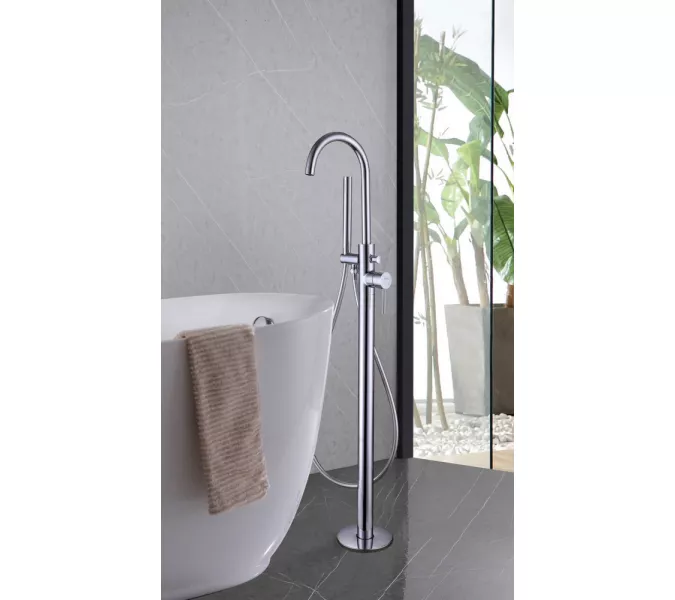 Смеситель ABBER Wasser Kreis AF8115N напольный для ванны, хром, Выбрать цвет: Хром, изображение 2