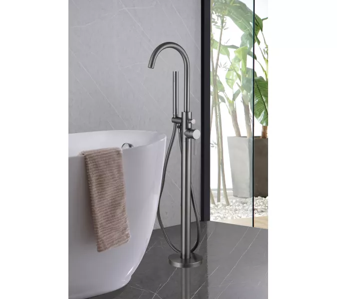 Смеситель ABBER Wasser Kreis AF8115NG напольный для ванны, никель, Выбрать цвет: Никель, изображение 2