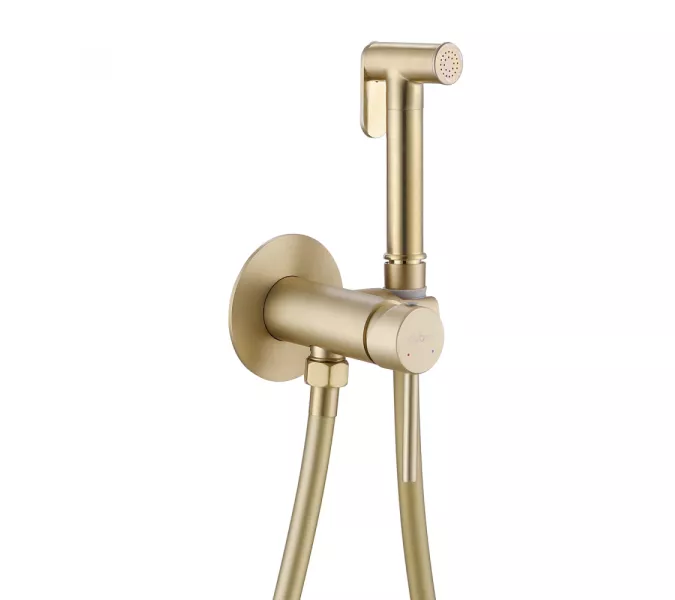 Смеситель ABBER Wasser Kreis AF8125G с гигиеническим душем, золото матовое, Выбрать цвет: Золото матовое