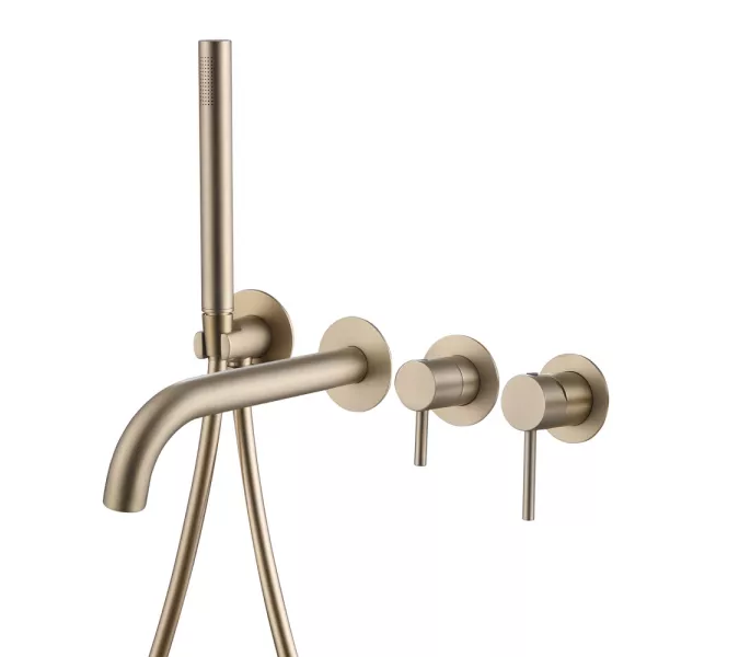 Смеситель ABBER Wasser Kreis AF8130G для ванны скрытого монтажа, золото матовое, Выбрать цвет: Золото матовое