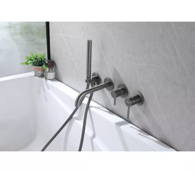 Смеситель ABBER Wasser Kreis AF8130NG для ванны скрытого монтажа, никель, Выбрать цвет: Никель, изображение 3