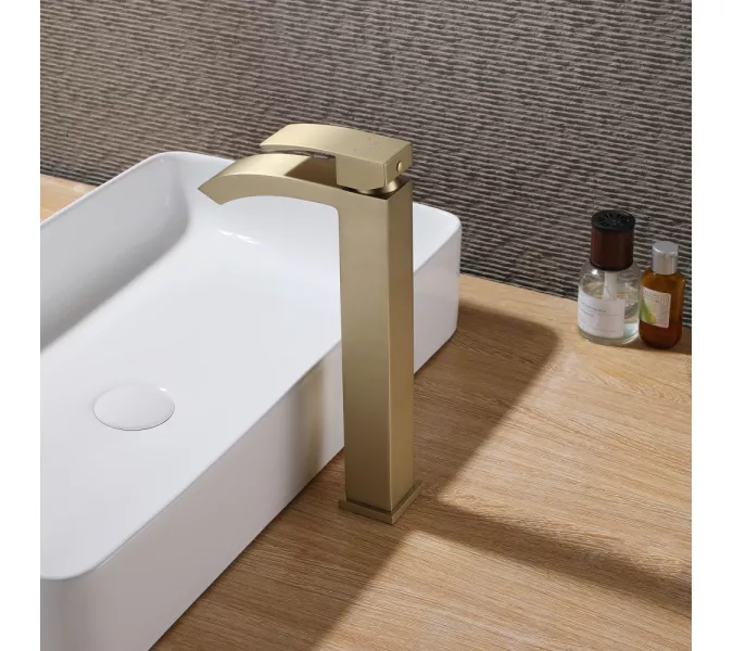 Смеситель ABBER Wasserfall AF8611G для накладной раковины, золото матовое, Выбрать цвет: Золото матовое, изображение 2