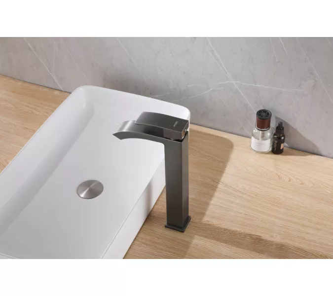 Смеситель ABBER Wasserfall AF8611NG для накладной раковины, никель, Выбрать цвет: Никель, изображение 2