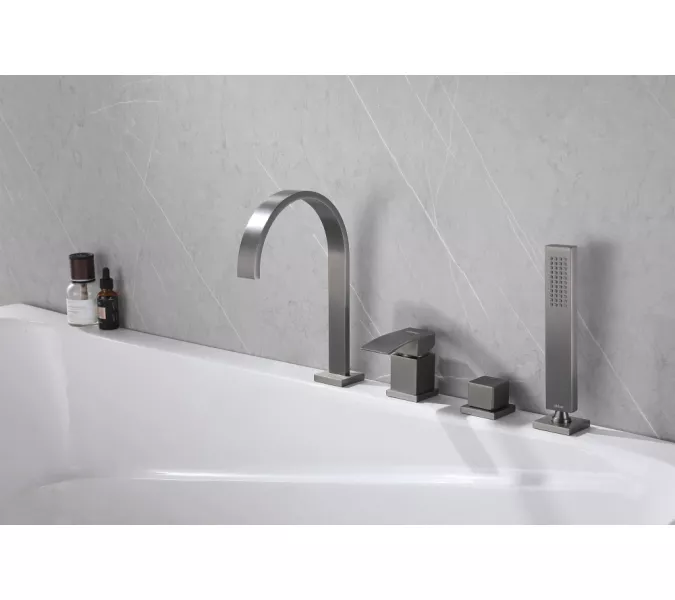 Смеситель ABBER Wasserfall AF8613NG на борт ванны, никель, Выбрать цвет: Никель, изображение 2