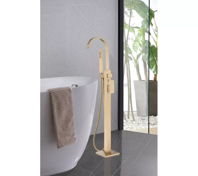 Смеситель ABBER Wasserfall AF8615G напольный, золото матовое, Выбрать цвет: Золото матовое, изображение 2