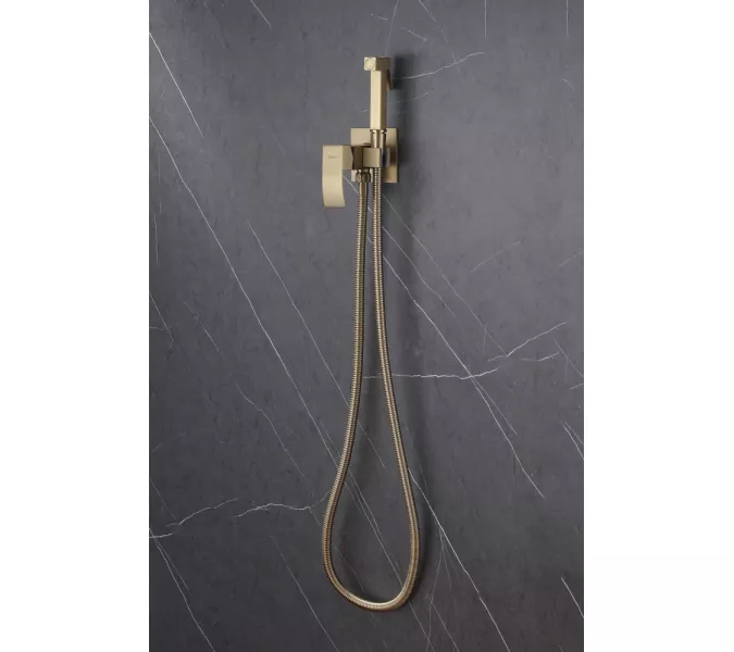 Смеситель ABBER Wasserfall AF8625G с гигиеническим душем, золото матовое, Выбрать цвет: Золото матовое, изображение 3