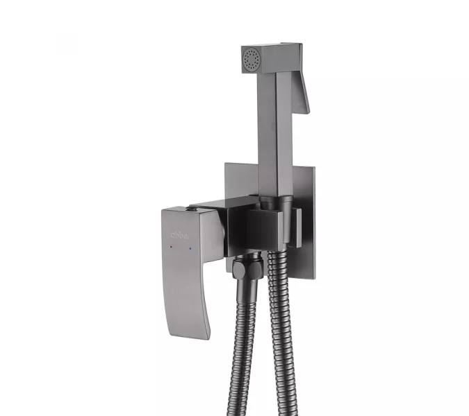 Смеситель ABBER Wasserfall AF8625NG с гигиеническим душем, никель, Выбрать цвет: Никель